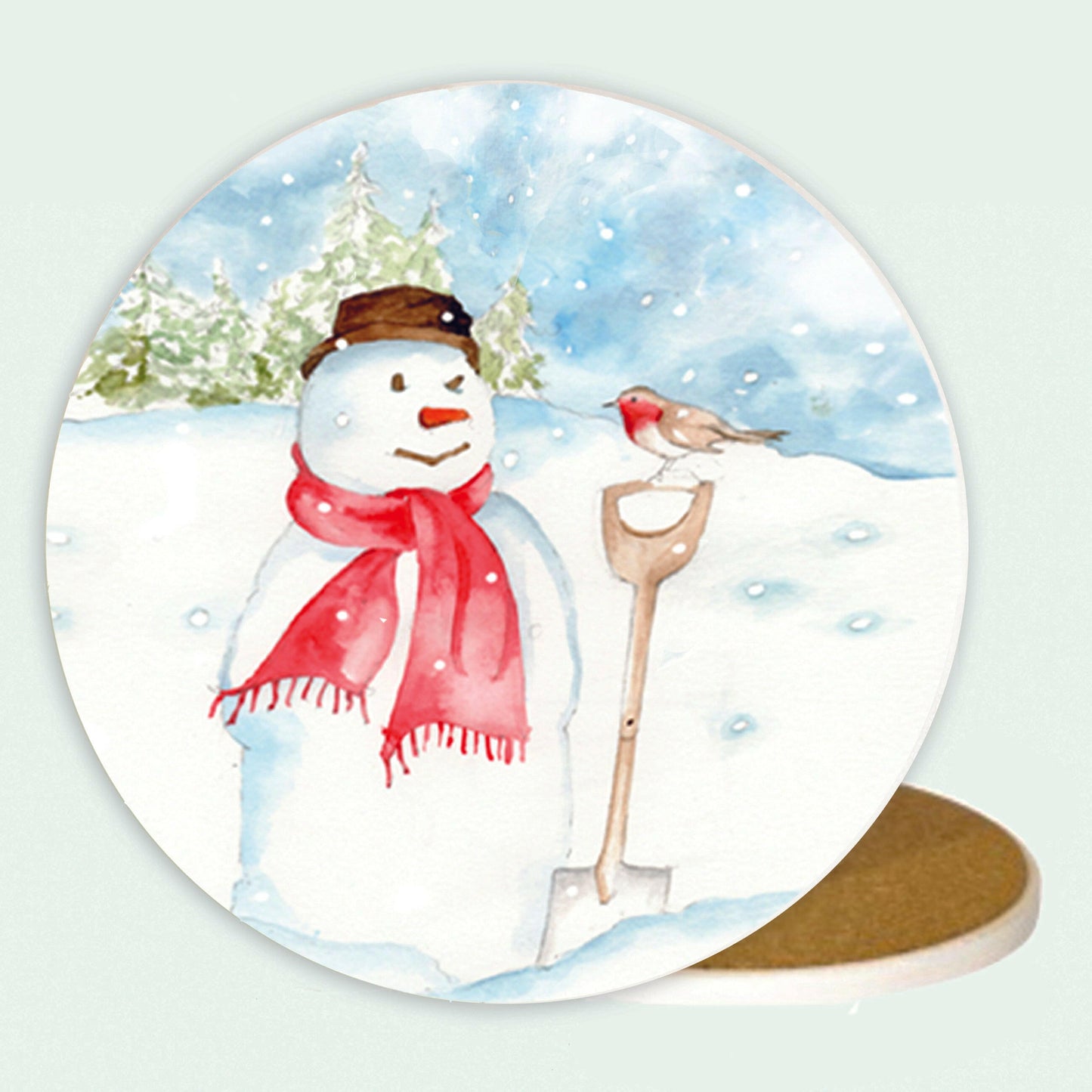 Ceramic Coaster - Christmas Snowman Coasters Crumble and Core   