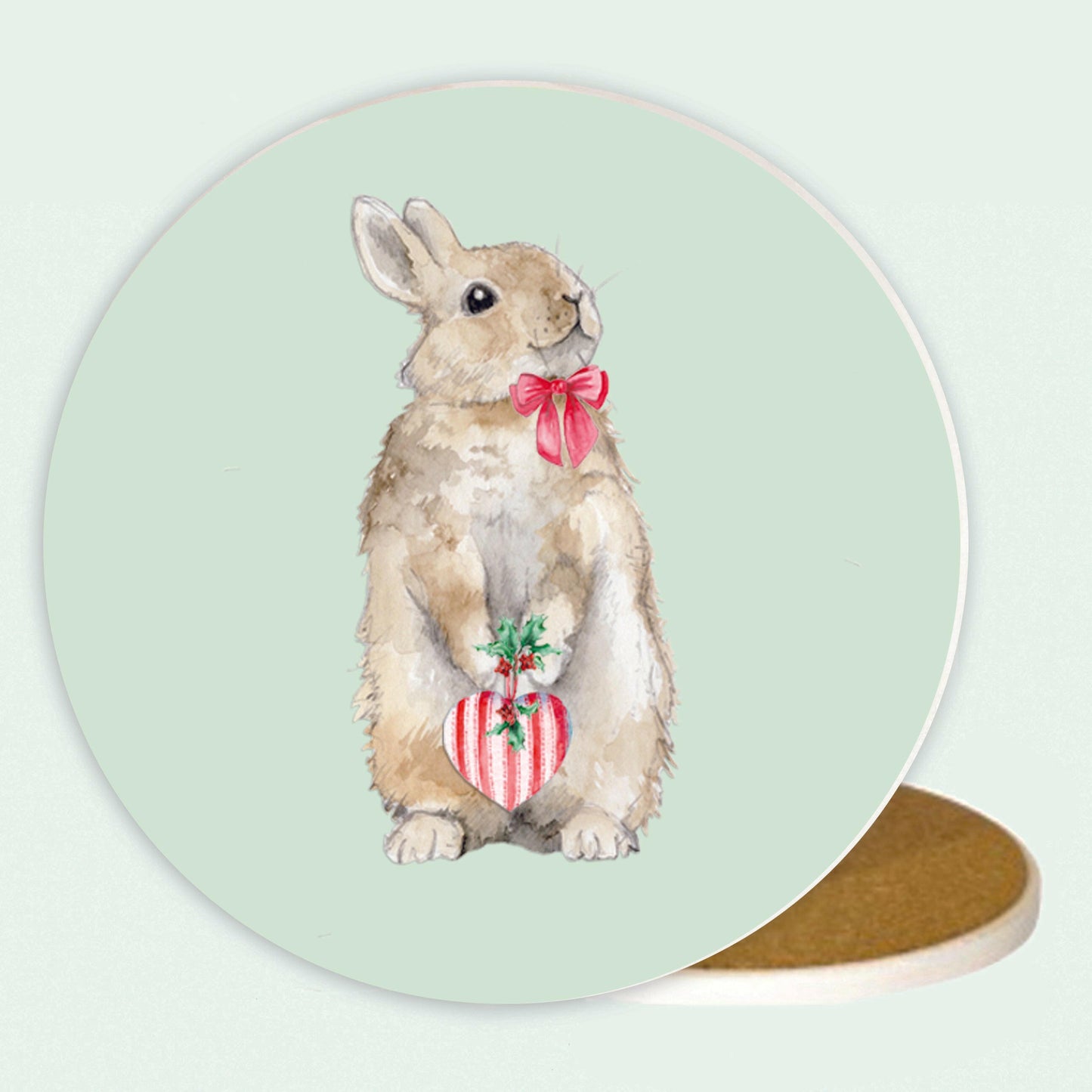 Ceramic Coaster - Christmas Bunny Coasters Crumble and Core   