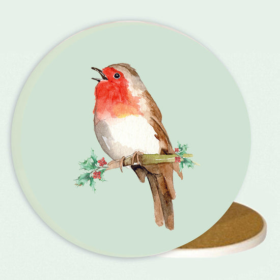 Ceramic Coaster - Christmas Robin Coasters Crumble and Core   