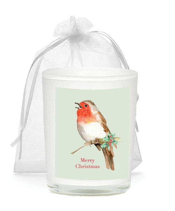 Christmas Robin Candle & Organza Bag Candles Crumble and Core   