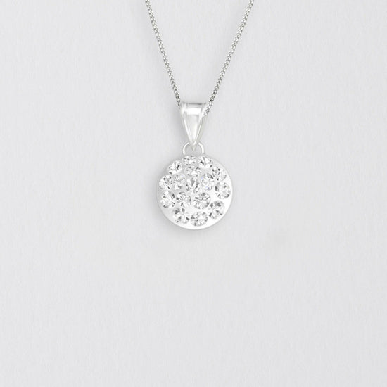 Sterling Silver Jewelled Disc Pendant Necklace Charms & Pendants Crumble and Core   