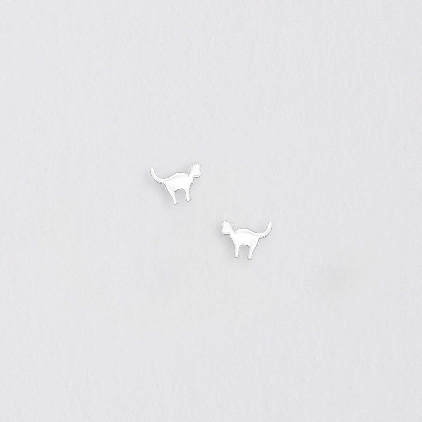 Cat Silver Earring Stud Earrings Crumble and Core   