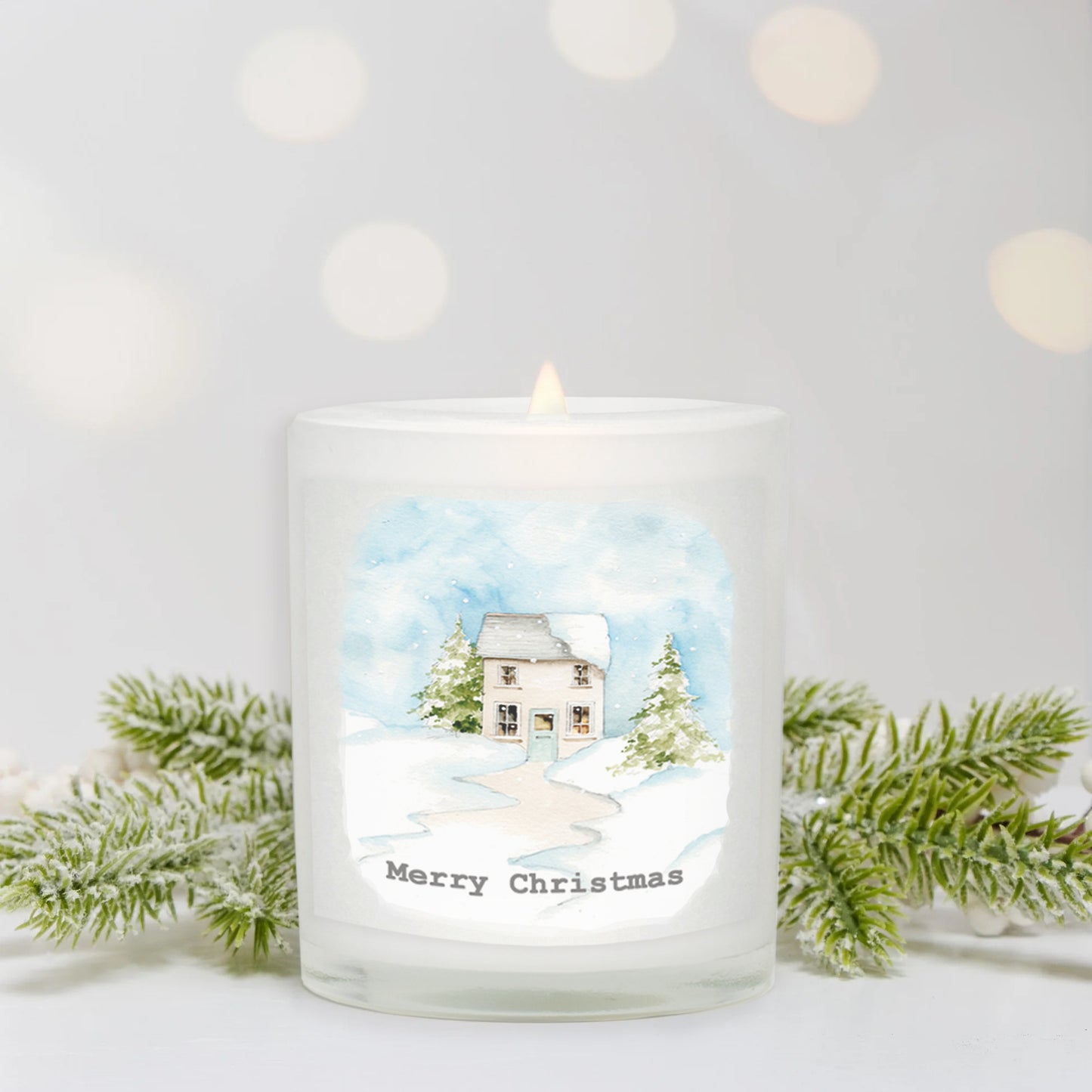 Christmas House Candle Card Box - Festive Gift Set