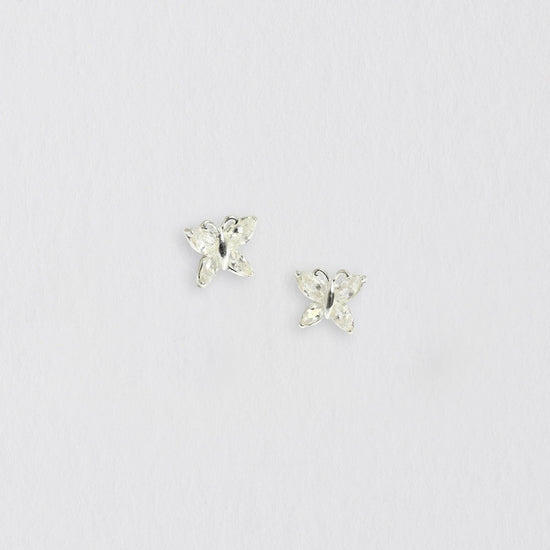 Butterfly Crystal Silver Earring Stud Earrings Crumble and Core   