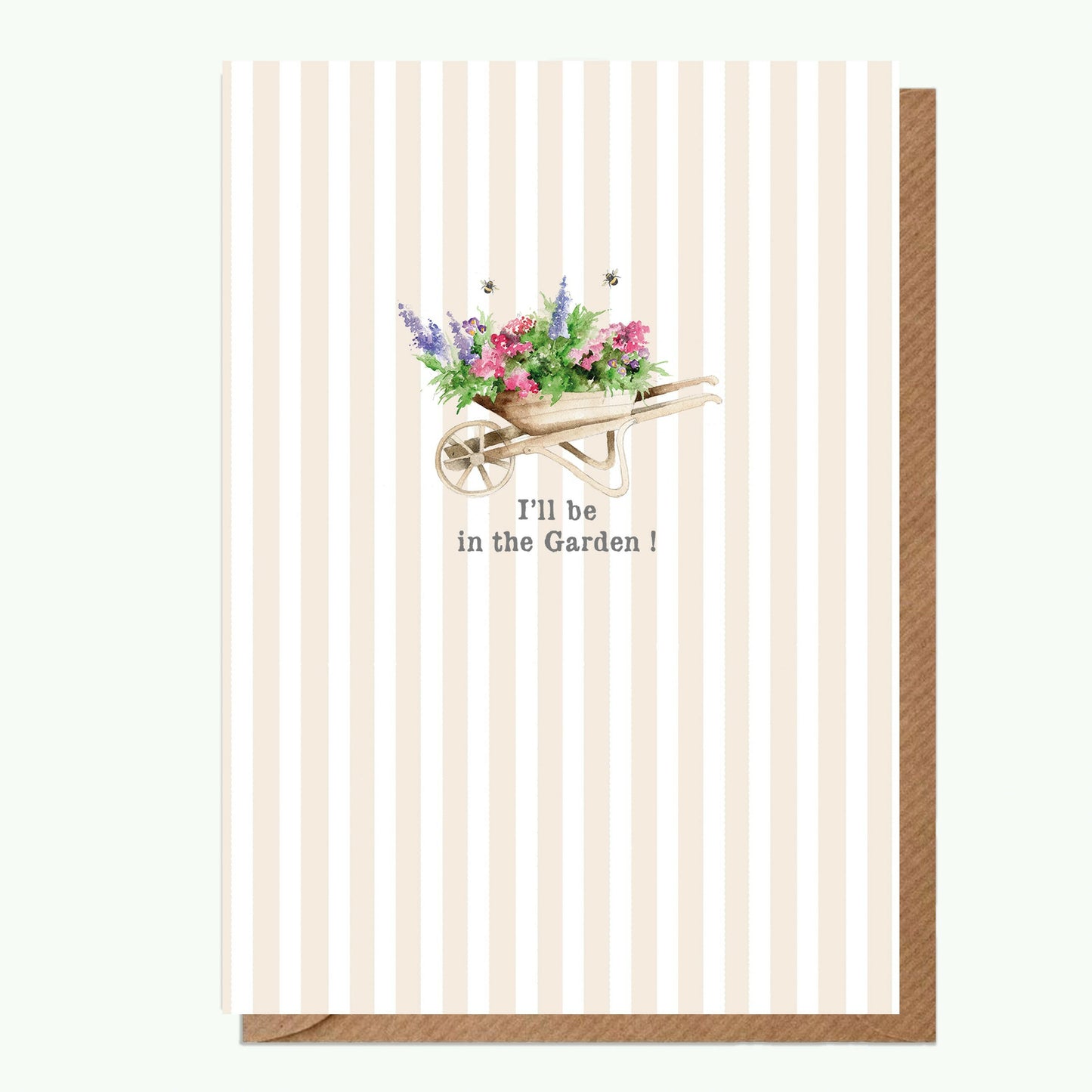 A6 Greeting Card with Ceramic Keepsake - Garden Wheelbarrow Greeting & Note Cards Crumble and Core   