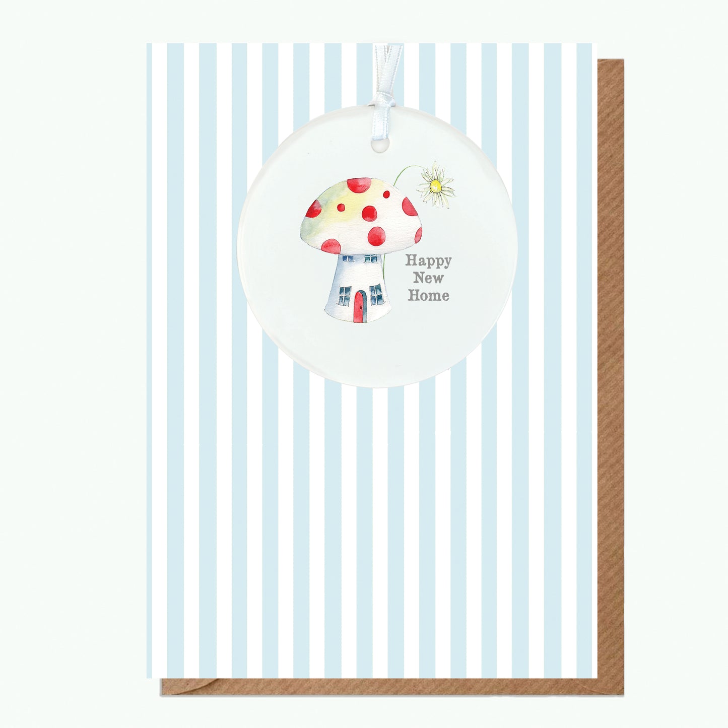 A6 Greeting Card with Ceramic Keepsake - New Home Toadstool Greeting & Note Cards Crumble and Core   