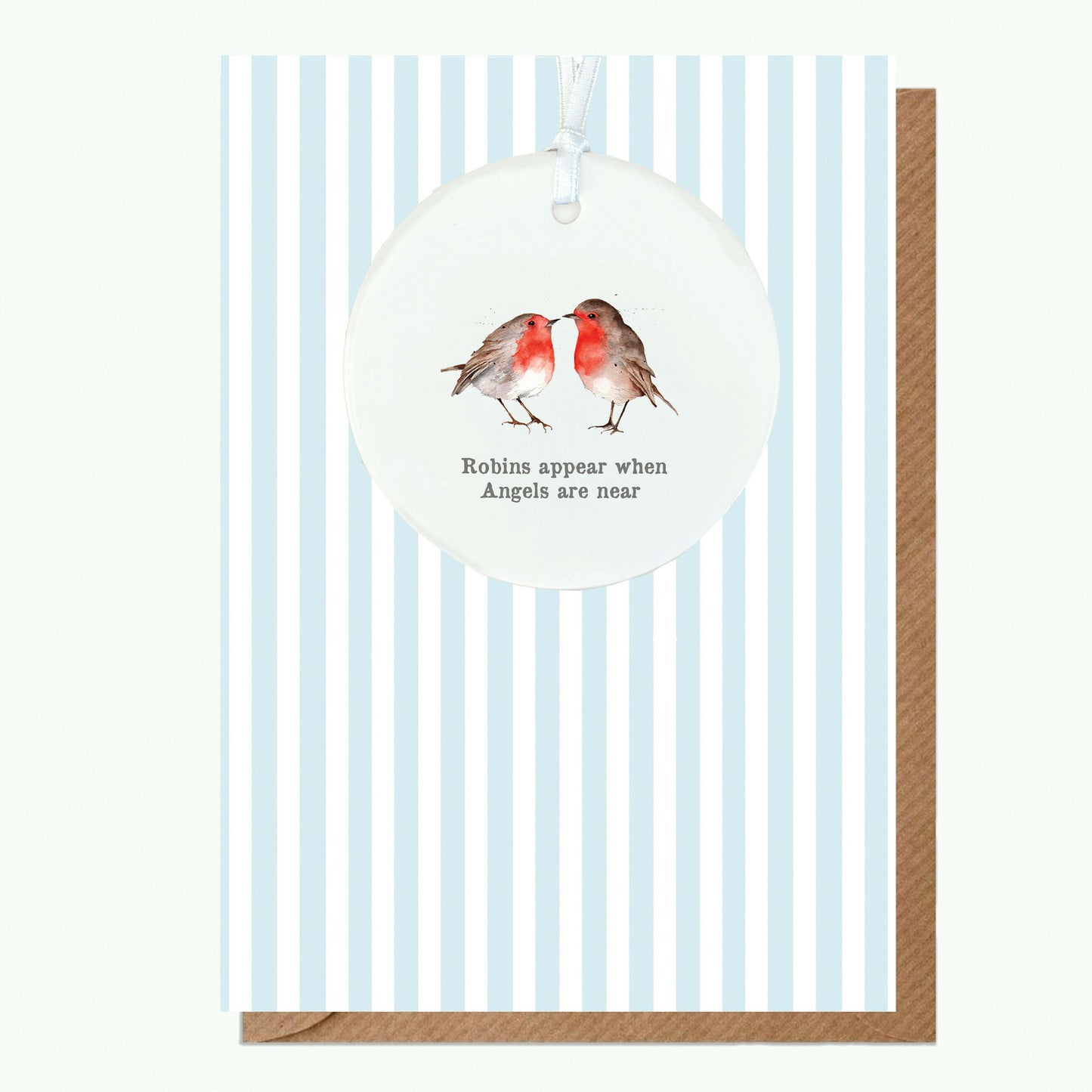 A6 Greeting Card with Ceramic Keepsake - Robins Appear Greeting & Note Cards Crumble and Core   