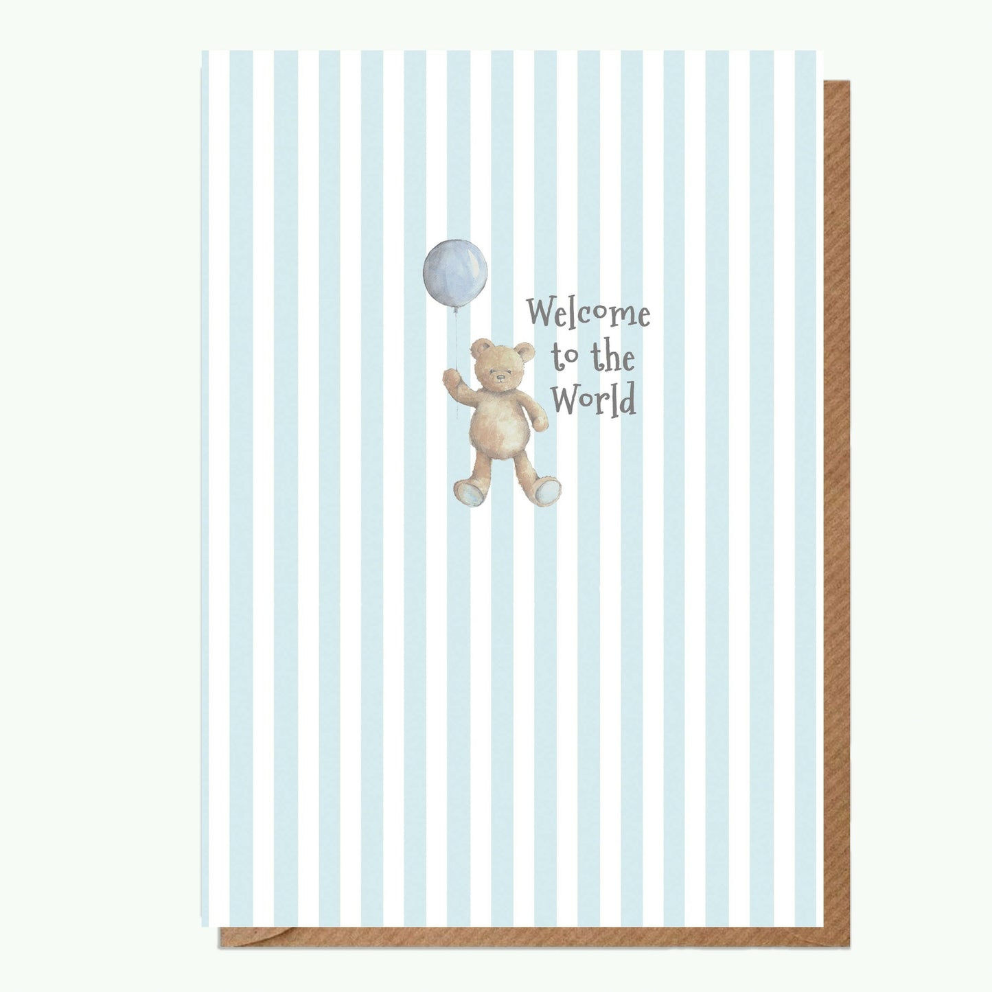 A6 Greeting Card with Ceramic Keepsake - Baby 1st Birthday Boy Teddy & Balloon Greeting & Note Cards Crumble and Core   