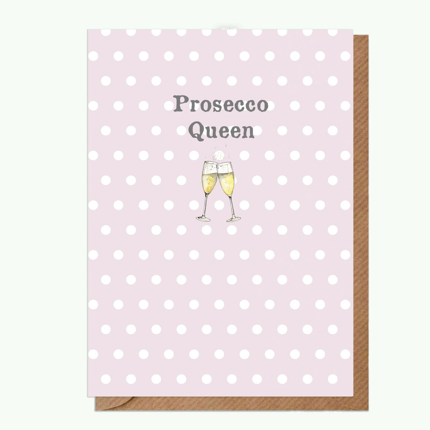 A6 Greeting Card with Ceramic Keepsake - Prosecco Queen Greeting & Note Cards Crumble and Core   