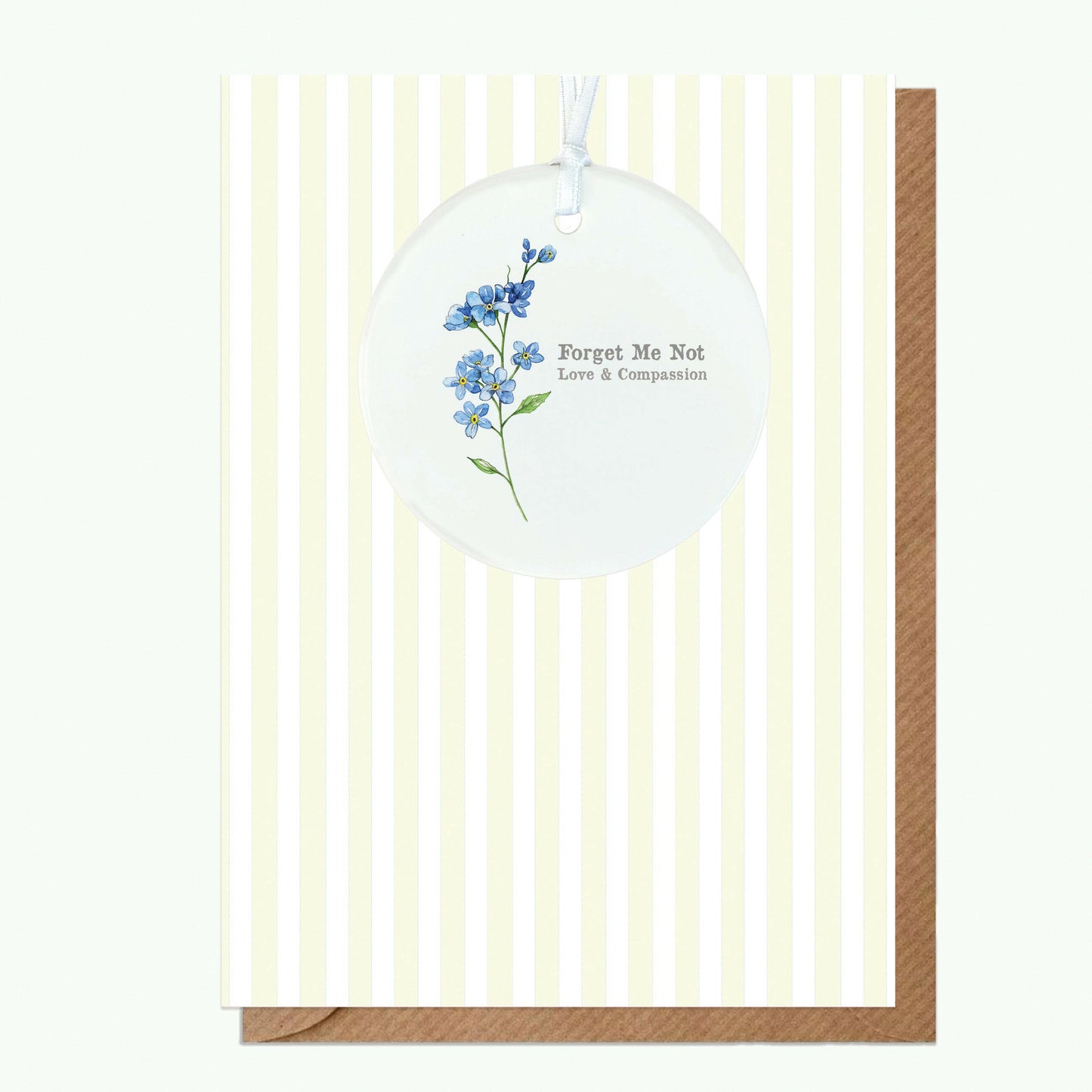 A6 Greeting Card with Ceramic Keepsake - Flowers Forget Me Not Greeting & Note Cards Crumble and Core   