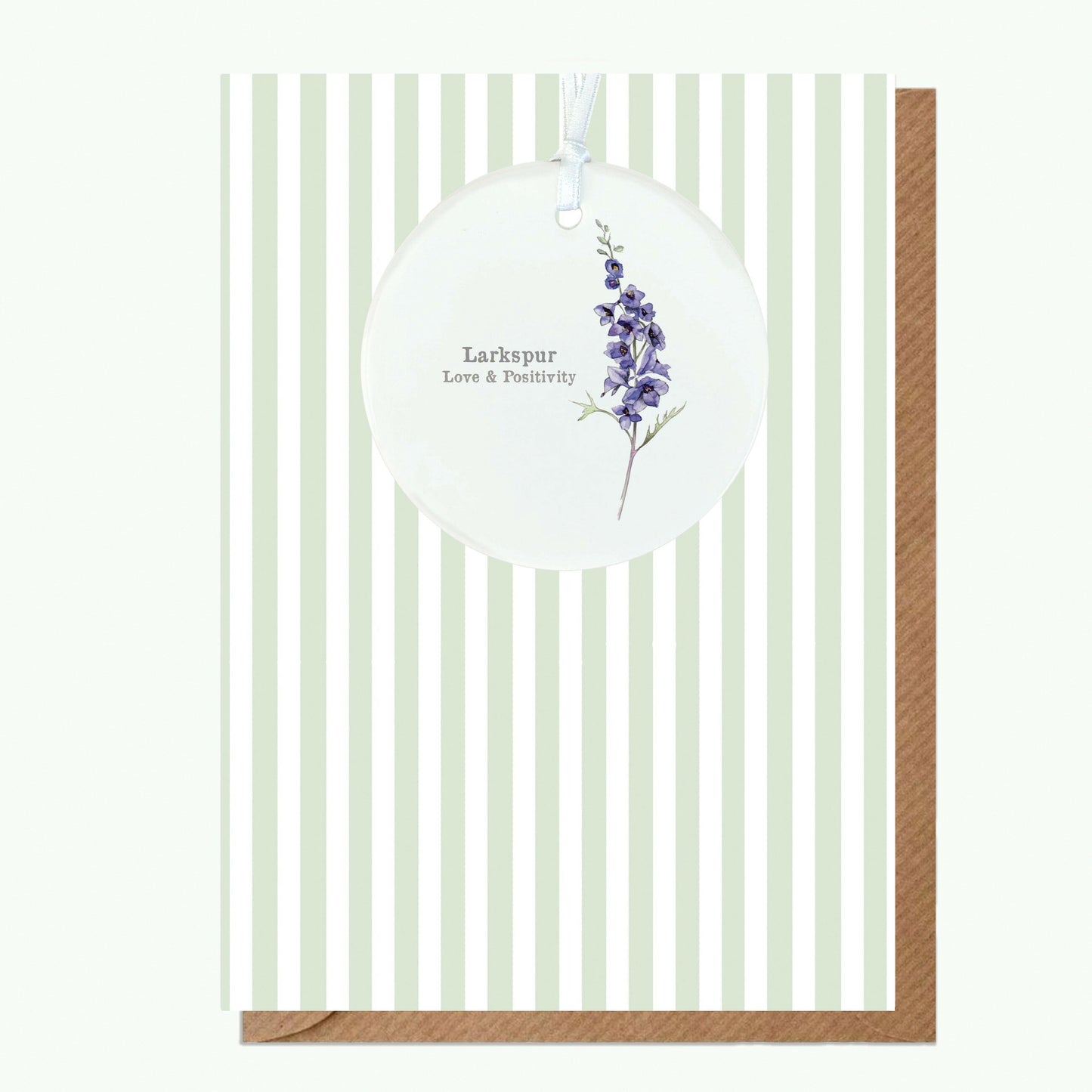 A6 Greeting Card with Ceramic Keepsake - Flowers Larkspur Greeting & Note Cards Crumble and Core   