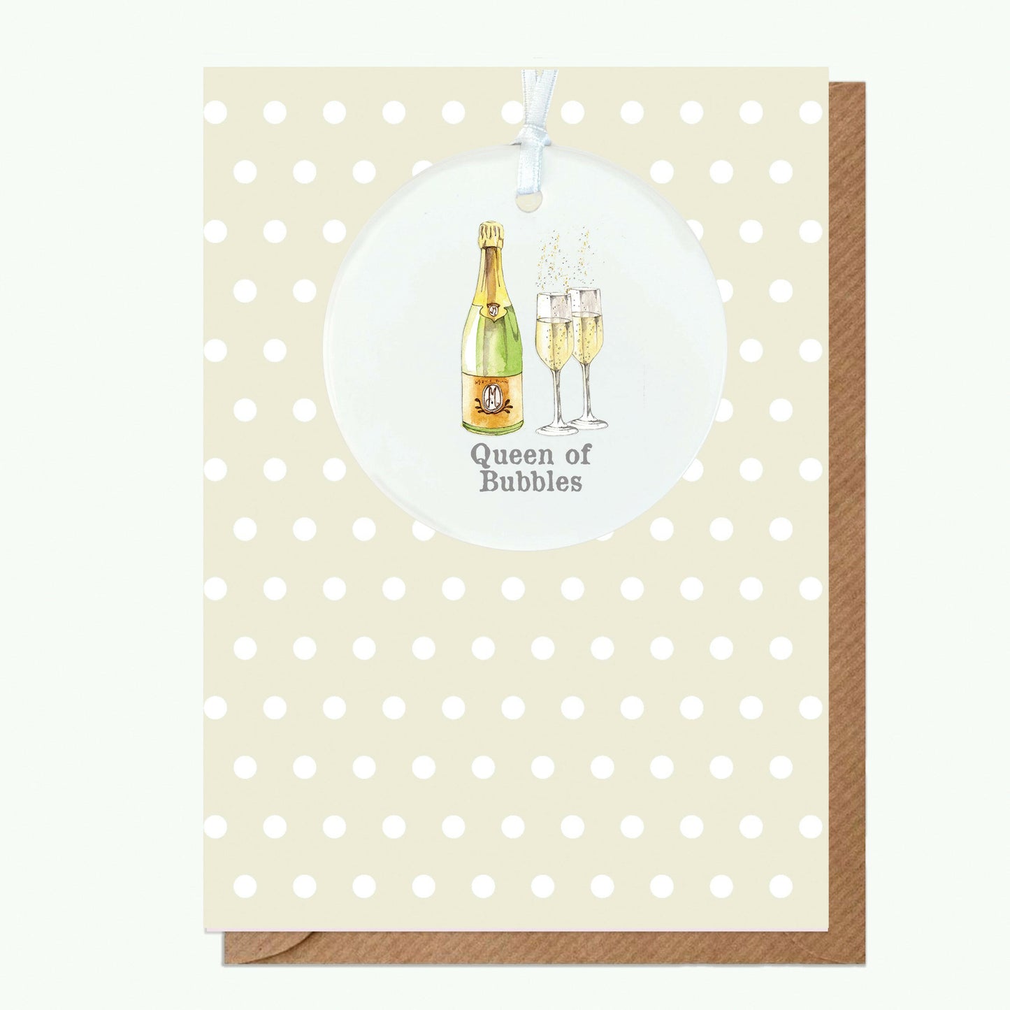 A6 Greeting Card with Ceramic Keepsake - Bubbly Queen Greeting & Note Cards Crumble and Core   