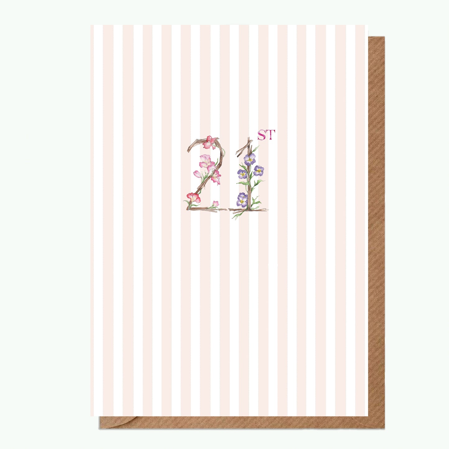A6 Greeting Card with Ceramic Keepsake - 21st Greeting & Note Cards Crumble and Core   