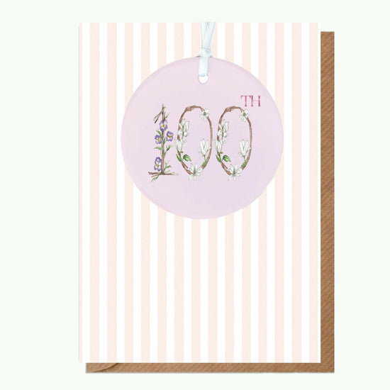 A6 Greeting Card with Ceramic Keepsake - 100th Greeting & Note Cards Crumble and Core   