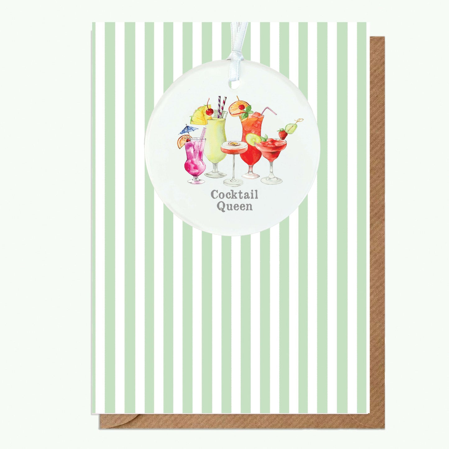 A6 Greeting Card with Ceramic Keepsake - Cocktail Queen Greeting & Note Cards Crumble and Core   