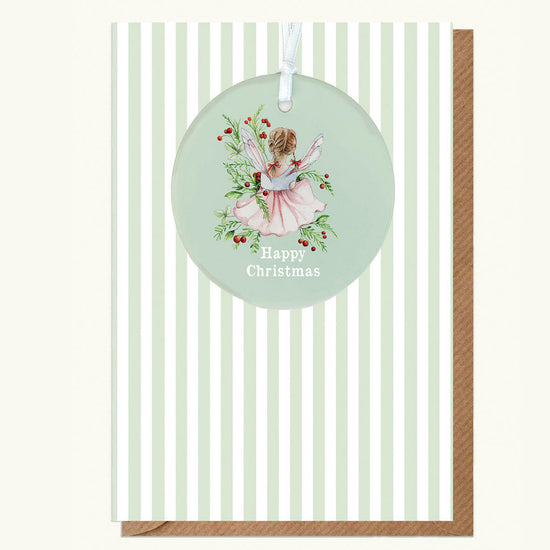 A6 Greeting Card with Ceramic Keepsake -Christmas Fairy Greeting & Note Cards Crumble and Core   