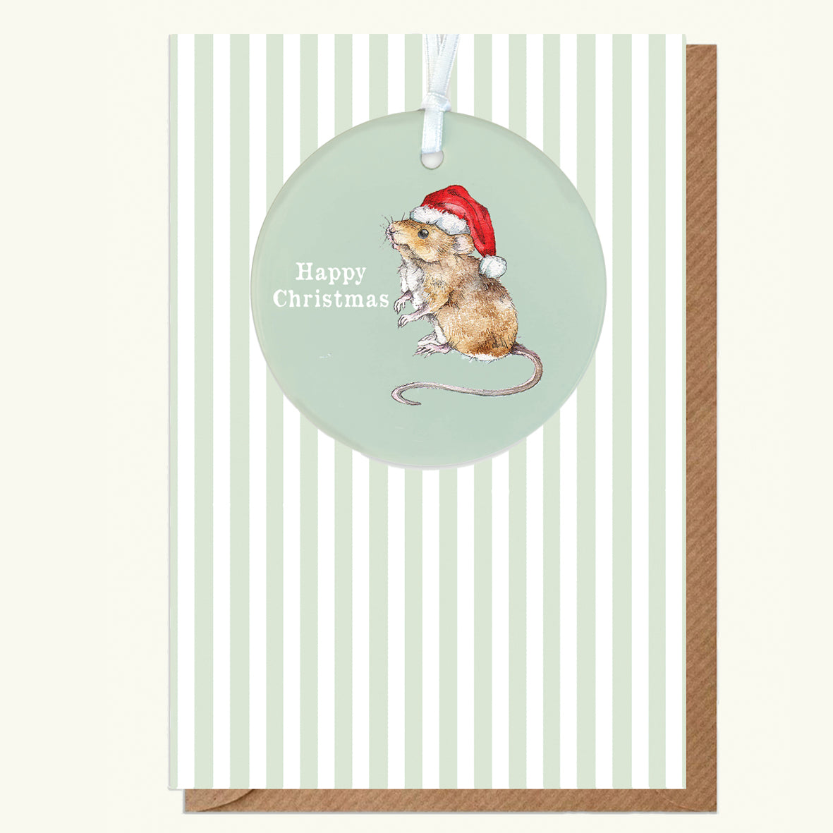 A6 Greeting Card with Ceramic Keepsake -Christmas Mouse Greeting & Note Cards Crumble and Core   