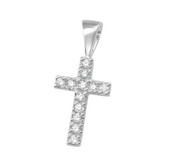 Sterling Silver Crystal Cross Pendant Necklace Necklaces Crumble and Core   