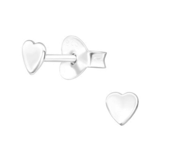 Heart Silver Ear Stud Earrings Crumble and Core   