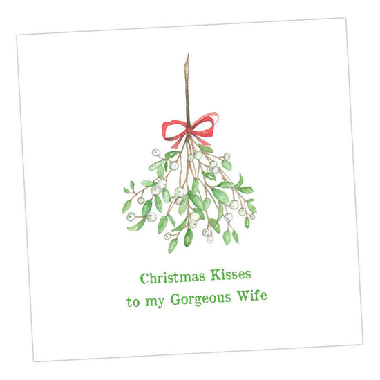 Christmas Kisses Wife Card Greeting & Note Cards Crumble and Core   