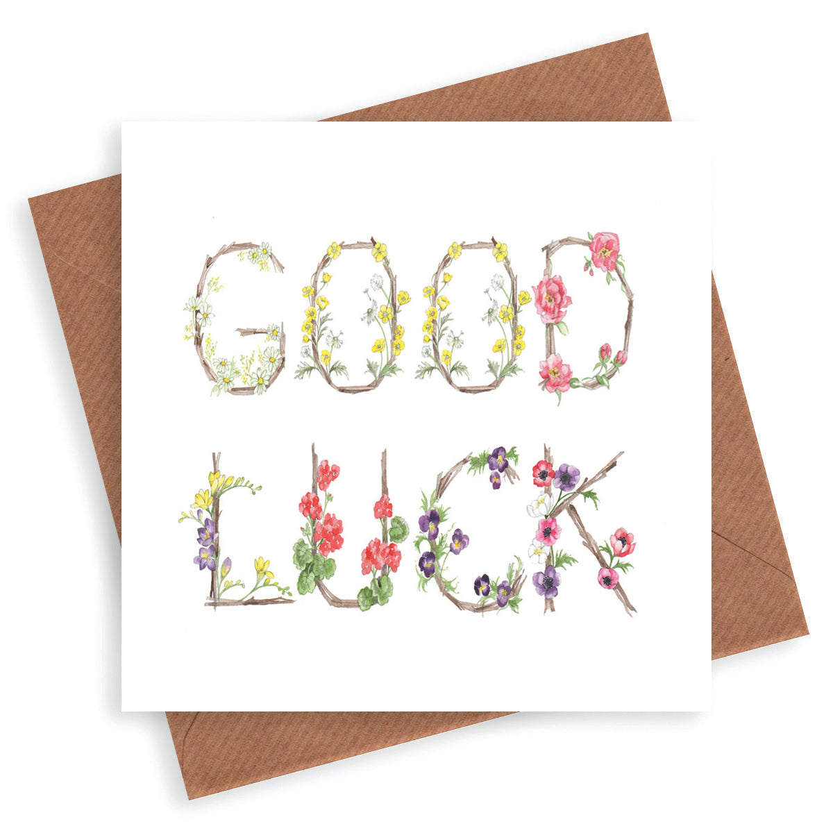 Floral Letters Good Luck