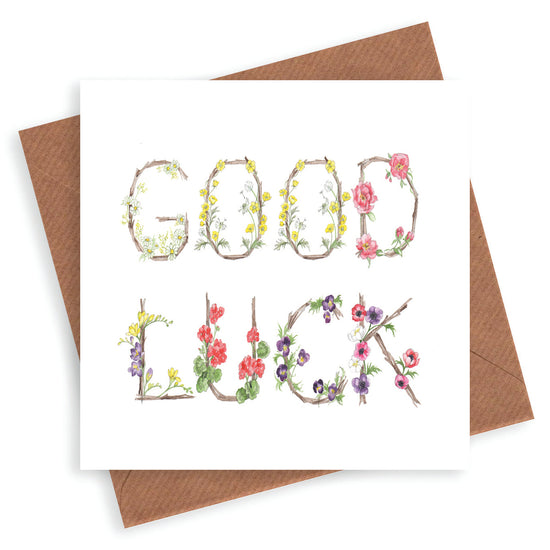 Floral Letters Good Luck