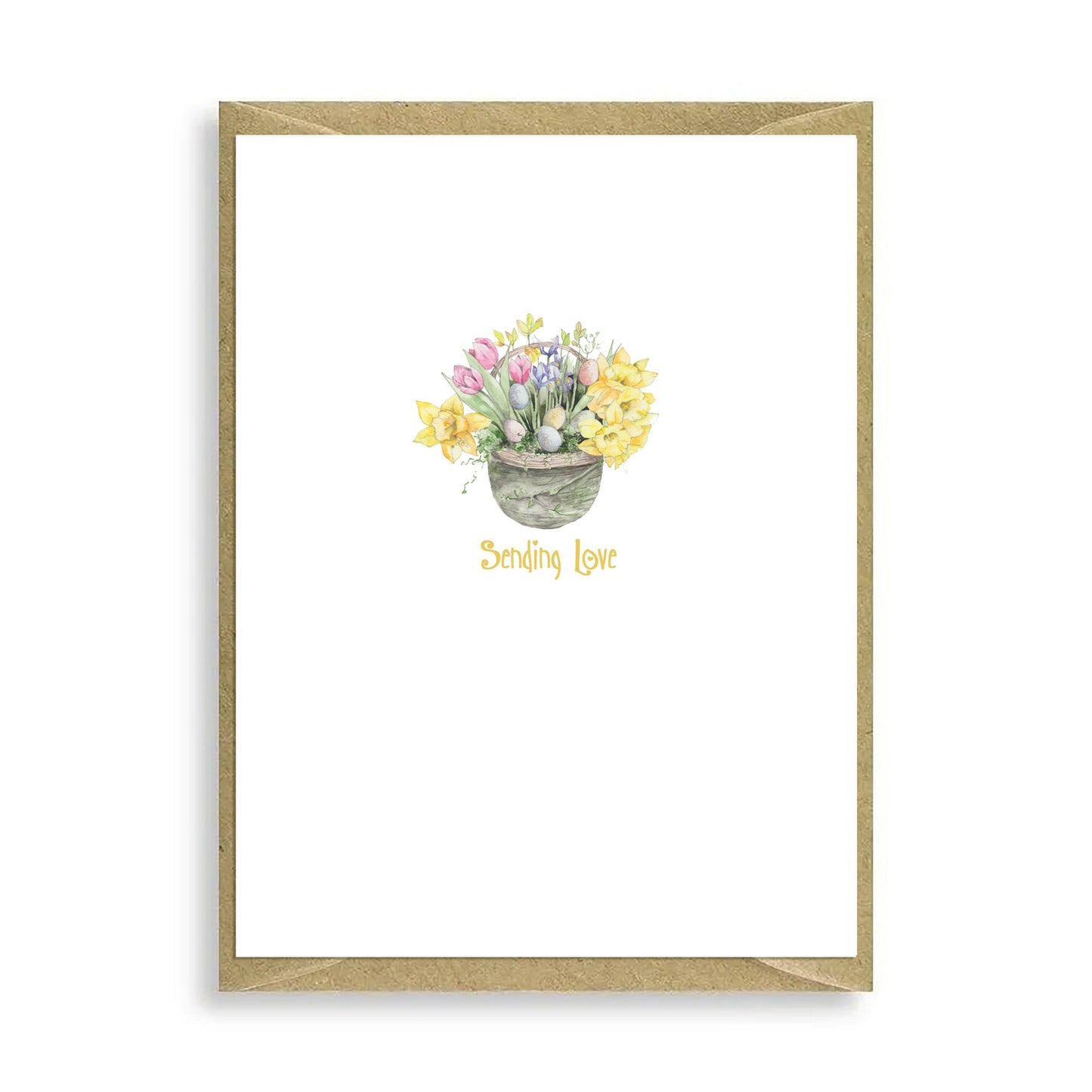 Daffs in a Pot Sending Love Mini Card Greeting & Note Cards Crumble and Core   