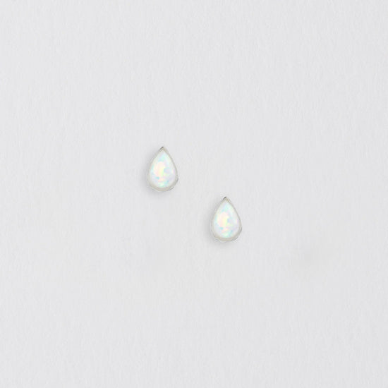 Teardrop Opal Silver Earring Stud Earrings Crumble and Core   