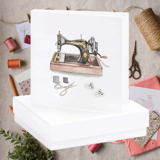 Boxed Sewing Machine Earring Card