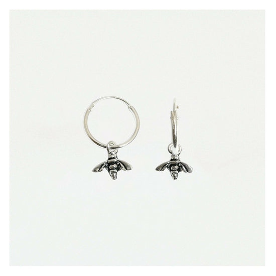 Bee Hoop Silver Earrings Earrings Crumble and Core   