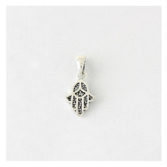 Sterling Silver Hamsa Pendant Necklace Charms & Pendants Crumble and Core   