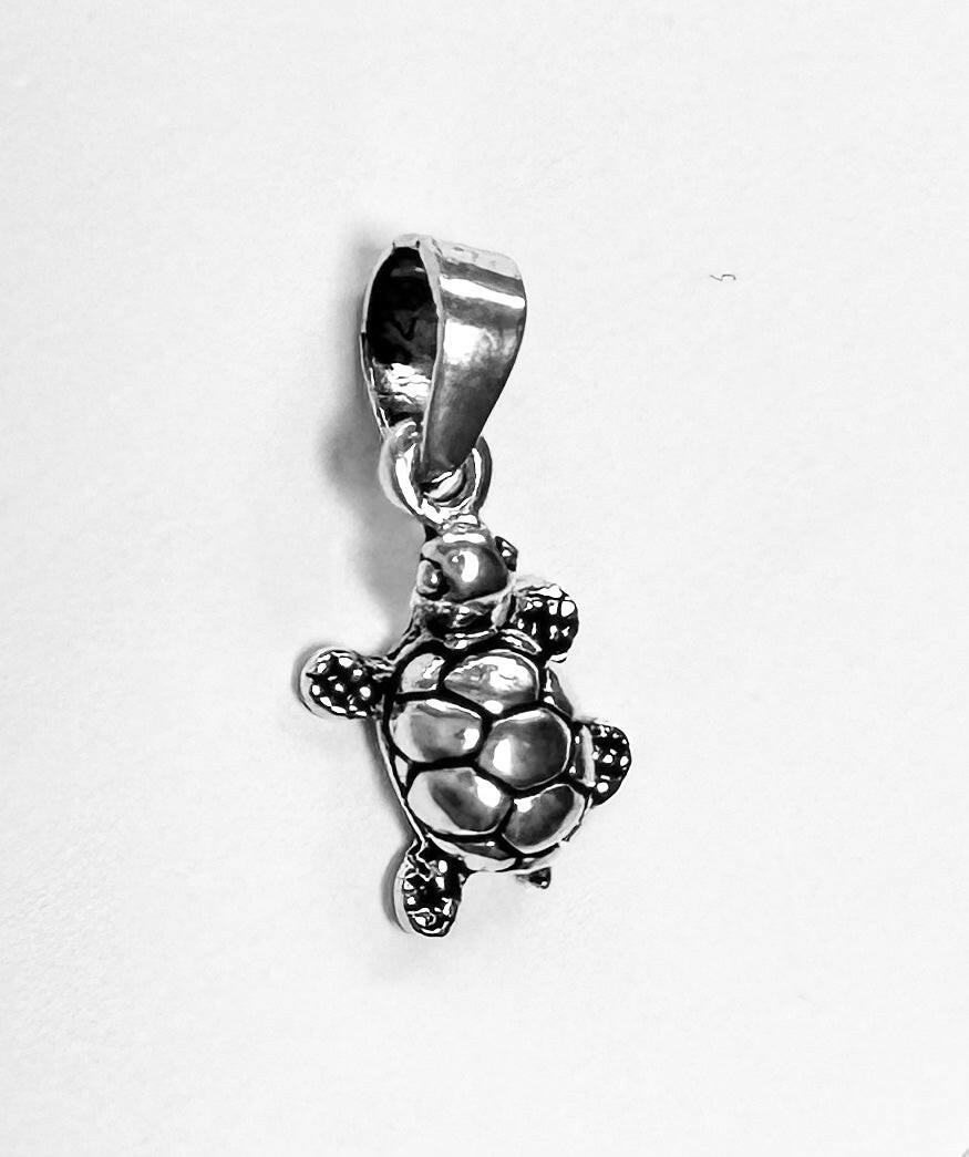 Sterling Silver Turtle Pendant Necklace Charms & Pendants Crumble and Core   