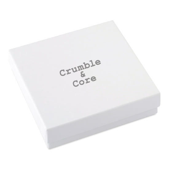 a white box with the words crumble and core printed on it