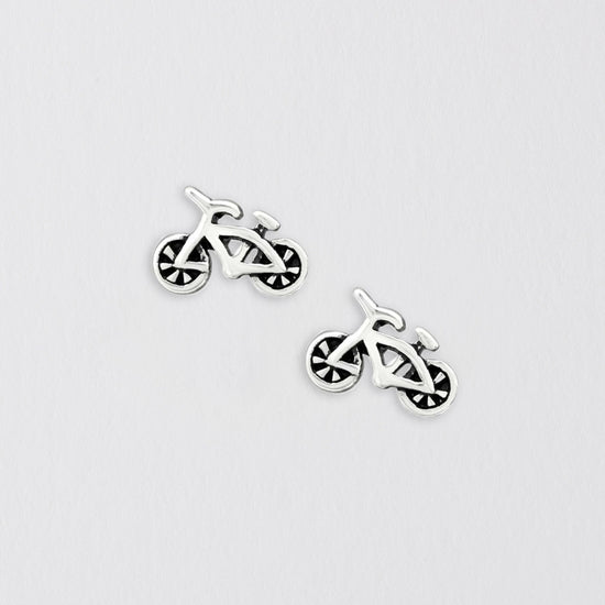 Bicycle Silver Ear Studs Earrings Crumble and Core   