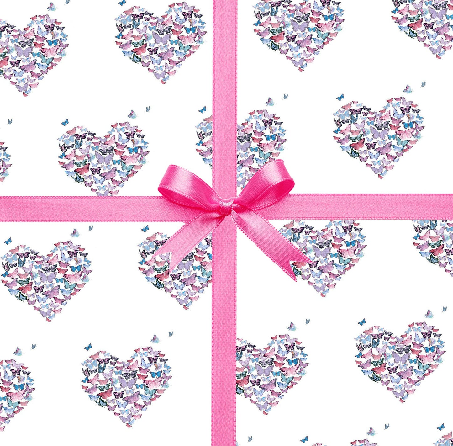 Butterfly Heart Gift Wrapping Gift Wrap & Tag Pack