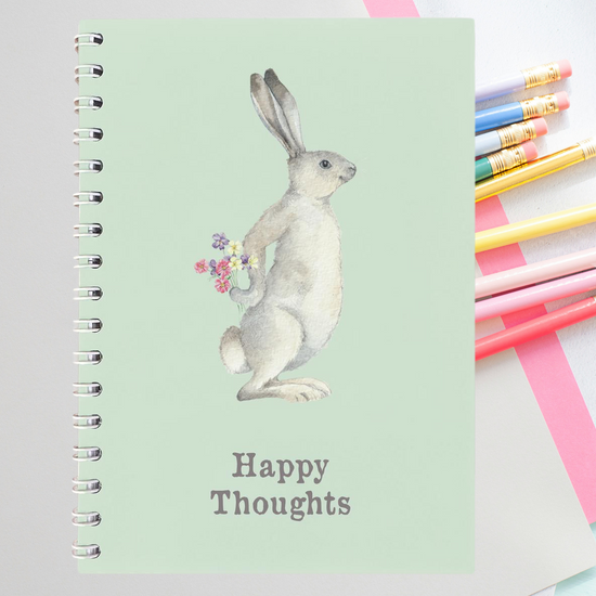 Wire Bound Notebook - Hare Happy Thoughts