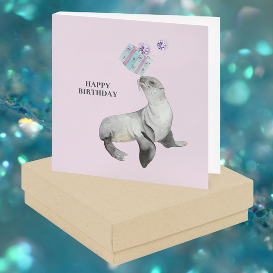 Boxed Seal Silver Earring Card