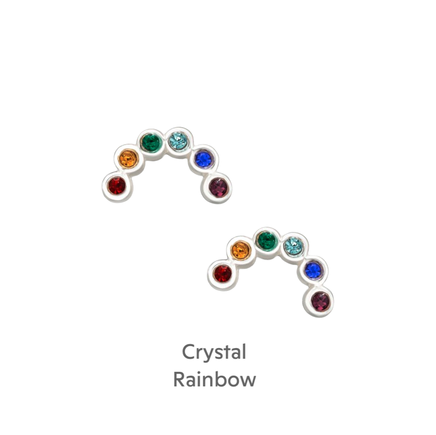 a pair of multicolored earrings on a black background