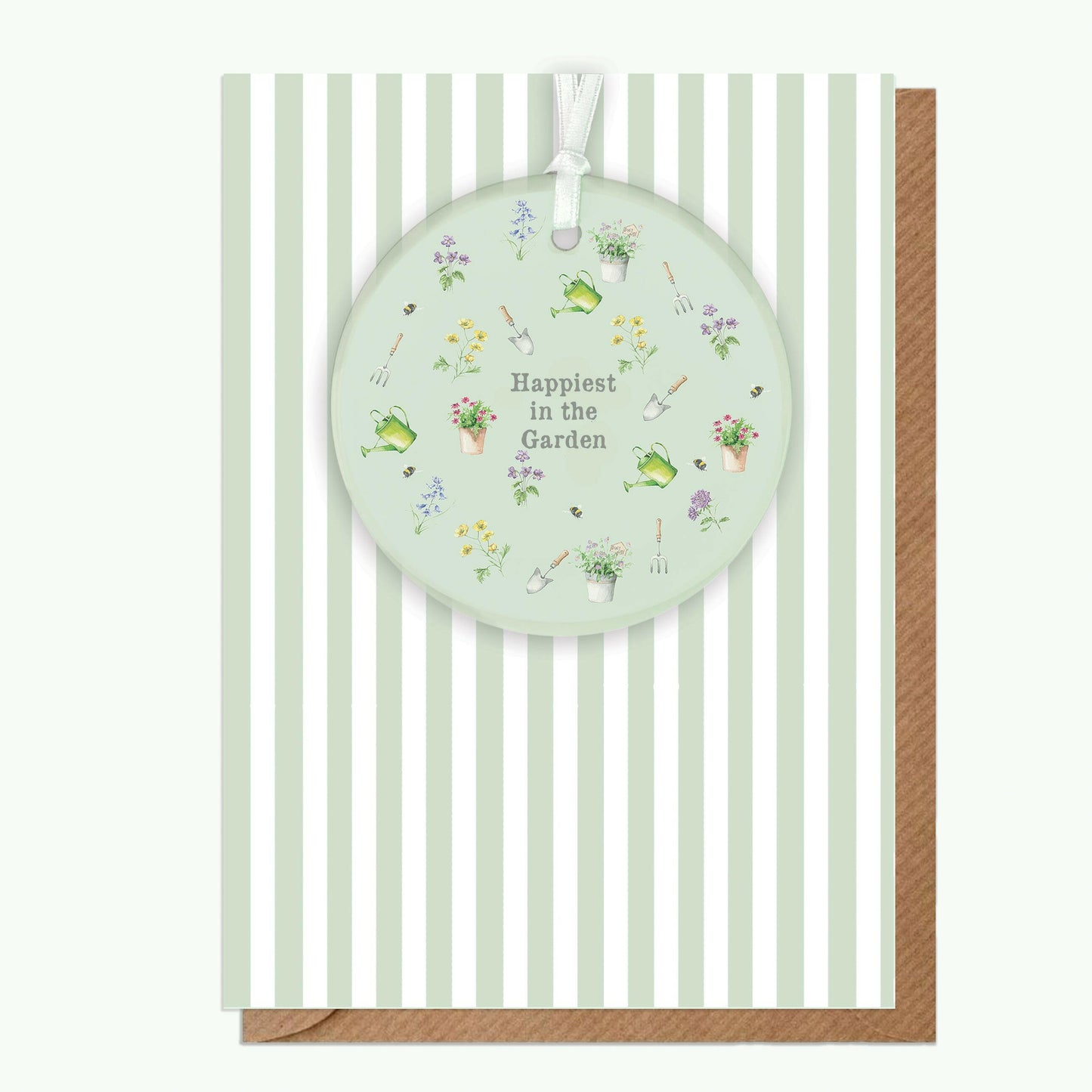 A6 Greeting Card with Ceramic Keepsake - Happiest in the Garden Greeting & Note Cards Crumble and Core   