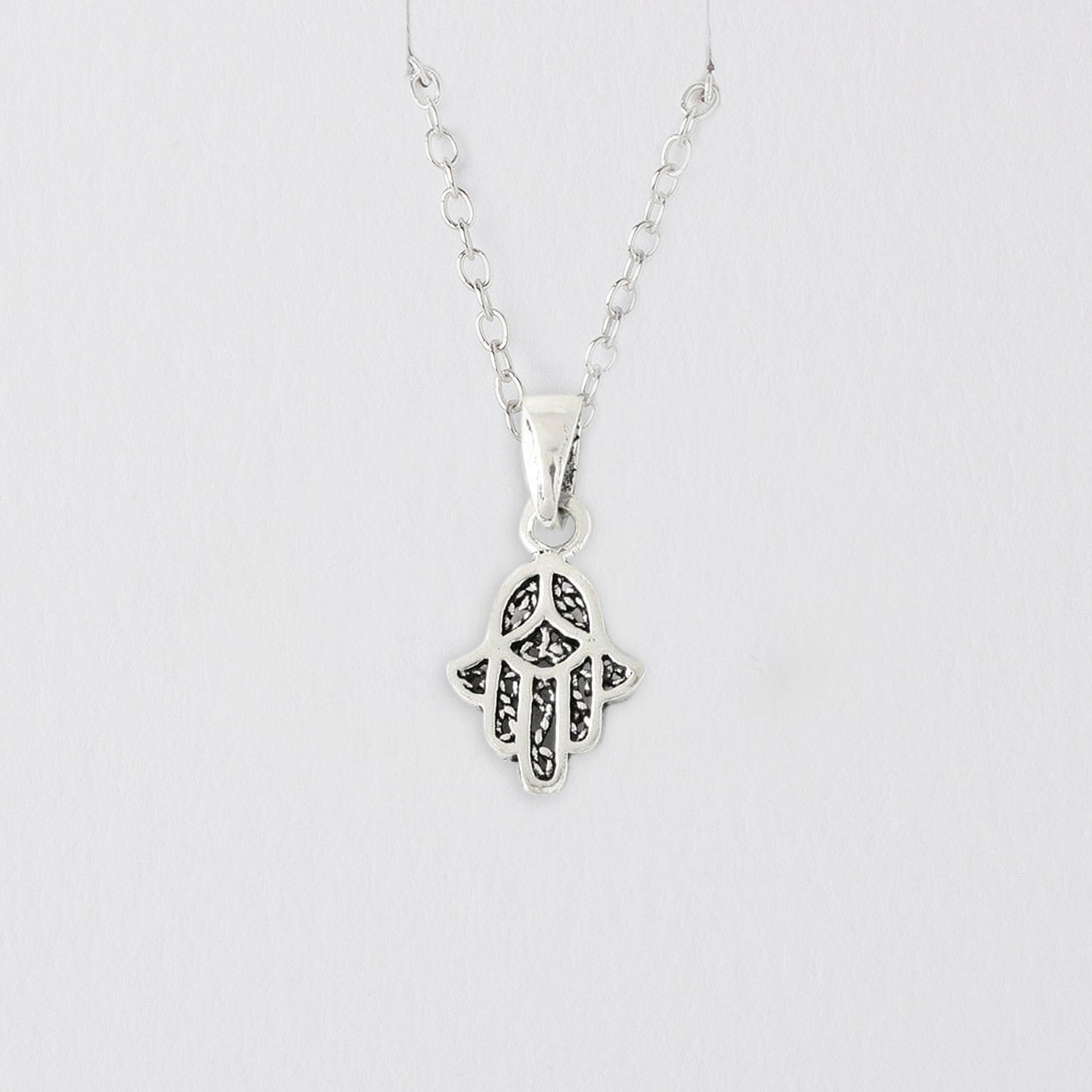 Sterling Silver Hamsa Pendant Necklace Charms & Pendants Crumble and Core   