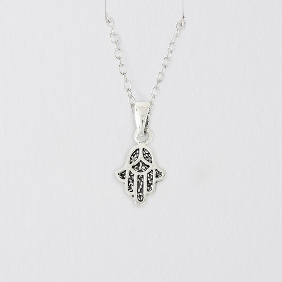 Sterling Silver Hamsa Pendant Necklace Charms & Pendants Crumble and Core   