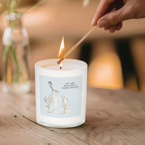 Cute Hare Candle Greeting Card - Perfect Gift in Box - Thoughtful Surprise