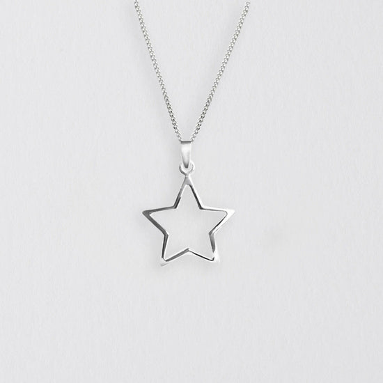 Sterling Silver Cut Out Star Pendant Necklace Charms & Pendants Crumble and Core   