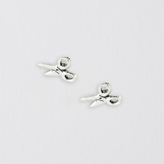 Scissor Silver Ear Studs Earrings Crumble and Core   