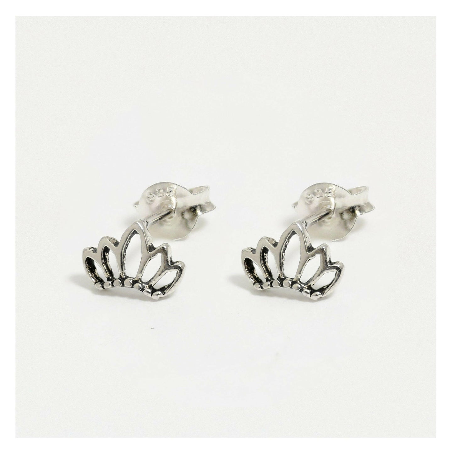 Lotus Flower Silver Ear Studs All Products Crumble and Core   