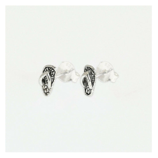 Flip Flop Silver Ear Studs Earrings Crumble and Core   