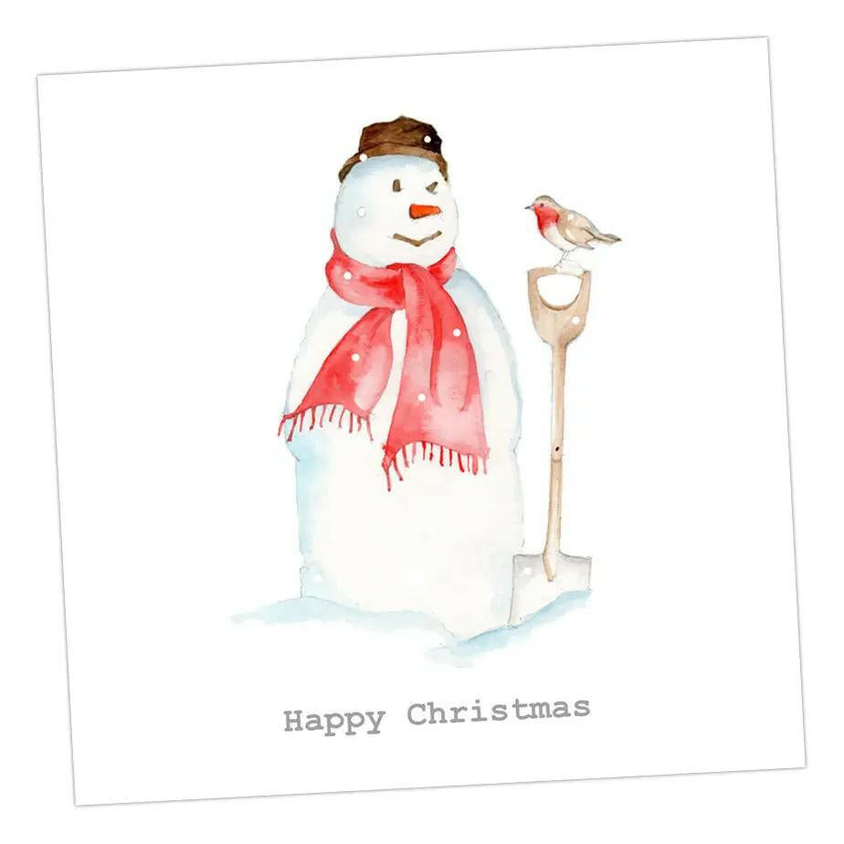 Snowman Christmas Card Greeting & Note Cards Crumble and Core 12 x 12 cm  