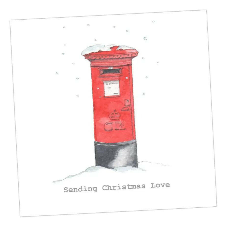 Postbox Christmas Card Greeting & Note Cards Crumble and Core 12 x 12 cm  