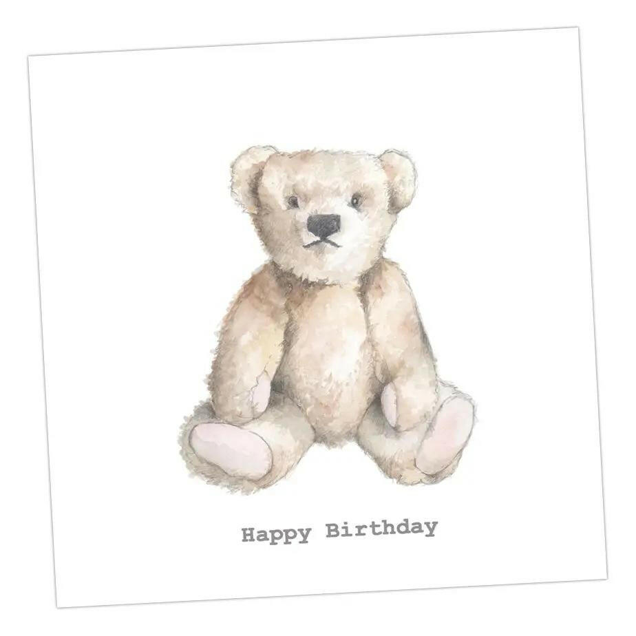 Teddy Birthday Card Greeting & Note Cards Crumble and Core 15 x 15 cm  