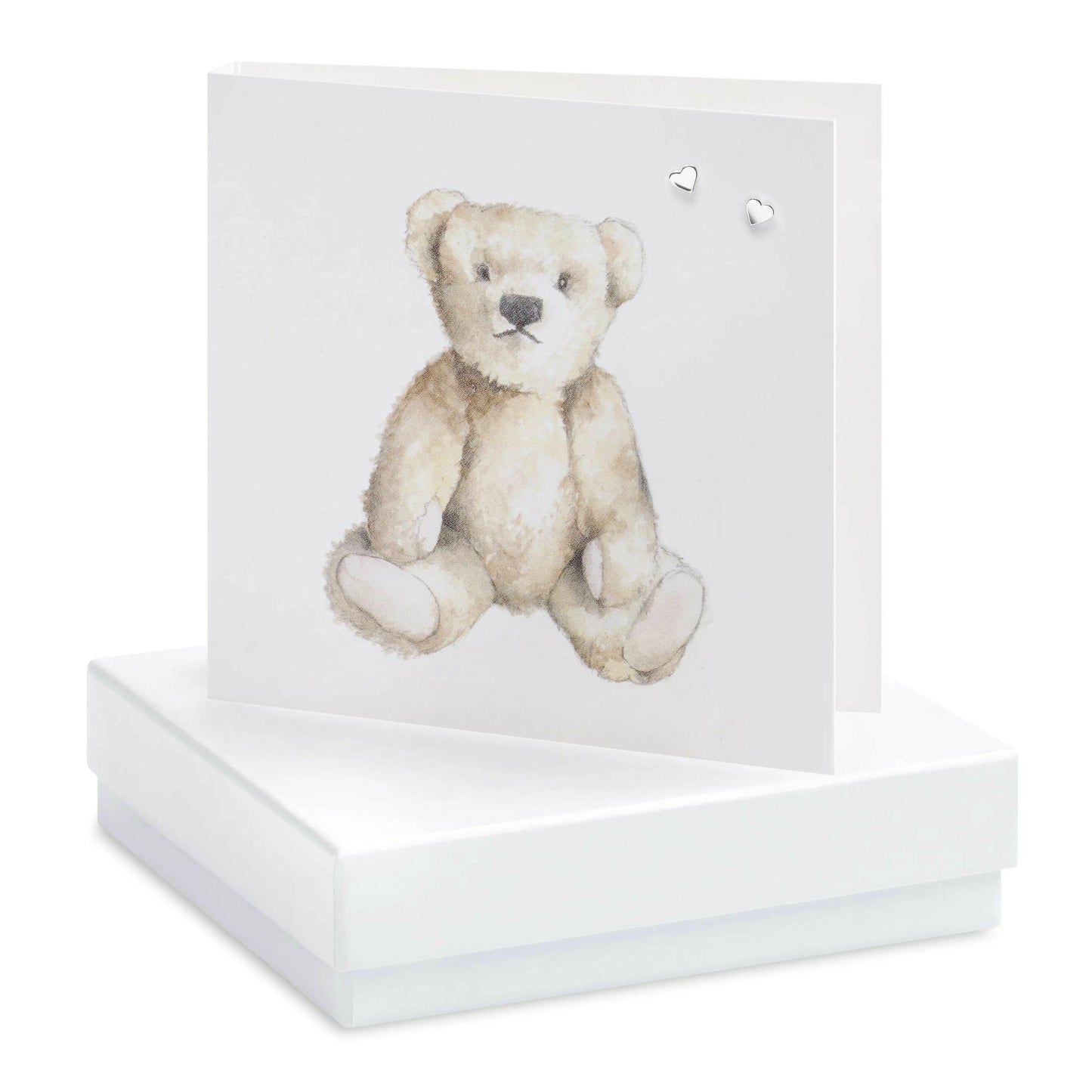 Boxed Teddy Earring Card Earrings Crumble and Core White  